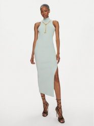 Elisabetta Franchi Sukienka codzienna AM-69S-41E2-V400 Zielony Slim Fit. Zielone sukienki damskie Elisabetta Franchi, na co dzień, s, bez wzorów, z wiskozy, bez kołnierzyka, bez ramiączek, proste. Za 1,179.00 zł.