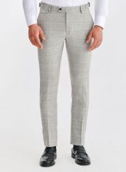 PAKO LORENTE – Szare spodnie garniturowe w kratkę. Szare spodnie wizytowe męskie Pako Lorente, z elastanu. Za 599.99 zł.