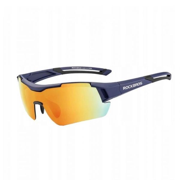 Okulary rowerowe / sportowe z polaryzacją ROCKBROS UV400 (10118) niebieskie. Niebieskie okulary przeciwsłoneczne męskie ROCKBROS, z materiału. Za 100.00 zł.
