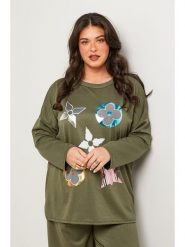 Curvy Lady Sweter w kolorze khaki rozmiar: 48/50. Brązowe swetry klasyczne damskie Curvy Lady, bez kołnierzyka. Za 109.78 zł.