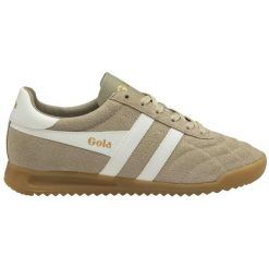 Damskie zamszowe buty sportowe Gola Stadium. Białe buty sportowe na co dzień damskie Gola, bez wzorów, z gumy, do piłki nożnej. Za 489.50 zł.