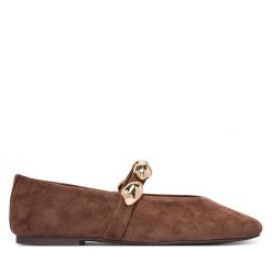 Baleriny Steve Madden. Brązowe baleriny damskie Steve Madden, bez wzorów, bez obcasa. Za 519.99 zł.