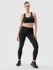 4F Legginsy treningowe z materiału z recyklingu damskie - czarne XS. Czarne legginsy damskie 4f, l, bez wzorów, z dzianiny. W wyprzedaży za 59.99 zł.