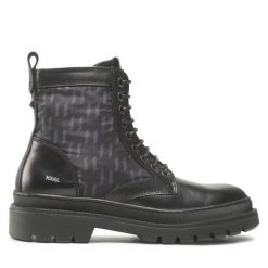 Trapery KARL LAGERFELD. Czarne buty zimowe męskie Karl Lagerfeld, bez zapięcia. Za 2,209.00 zł.