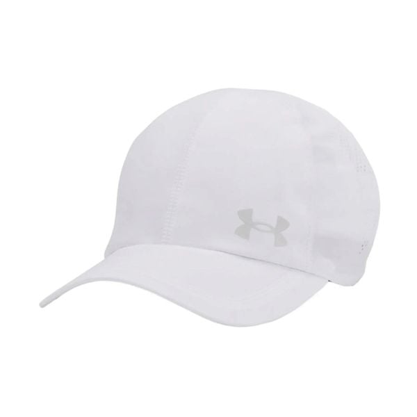 Regulowana czapka z daszkiem Under Armour Launch. Białe czapki męskie Under Armour, bez wzorów, z materiału. Za 220.99 zł.