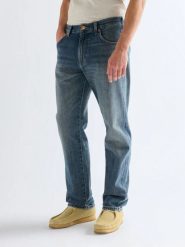 MESKIE SPODNIE WRANGLER FRONTIER DUSK 112377828. Spodnie materiałowe męskie Wrangler, bez wzorów, z jeansu. Za 189.99 zł.