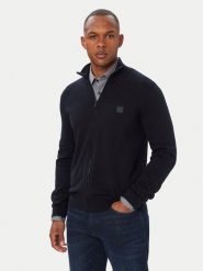 BOSS Kardigan Kanozip_S 50543692 Granatowy Regular Fit. Niebieskie kardigany męskie Boss, m, bez wzorów, z bawełny, bez kołnierzyka. Za 679.99 zł.