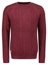 Geographical Norway Sweter "Fresh" w kolorze bordowym rozmiar: L. Czerwone swetry męskie Geographical Norway, l, bez wzorów, z bawełny, bez kołnierzyka. Za 117.73 zł.