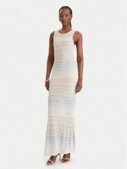 Guess Sukienka dzianinowa W6GKAT Z0936 Beżowy Regular Fit. Brązowe sukienki damskie Guess, xxl, z aplikacjami, z dzianiny, bez kołnierzyka, bez ramiączek. Za 799.99 zł.