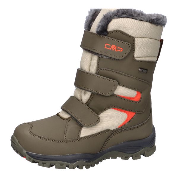 Śniegowce dziecięce CMP Hexis Snowboots Wp. Brązowe buty zimowe męskie CMP, na zimę, z materiału, bez zapięcia. Za 269.99 zł.