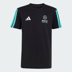KOSZULKA MERCEDES - AMG PETRONAS FORMULA 1 TEAM DNA. Czarne t-shirty damskie Adidas, m, bez wzorów, z bawełny, bez kołnierzyka. Za 228.50 zł.