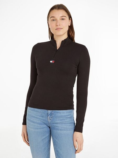 TOMMY JEANS Koszulka w kolorze czarnym rozmiar: XS. Czarne bluzki damskie Tommy Jeans, xs, bez wzorów, z jeansu, bez kołnierzyka, bez ramiączek. Za 169.45 zł.
