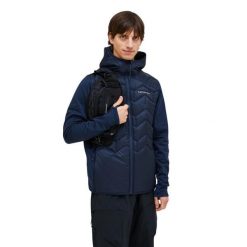 Kurtka Peak Performance męska Elevate Liner Hybrid Hood Jacket granatowa - XL. Niebieskie kurtki męskie Peak Performance, m, bez wzorów, z puchu, bez kaptura. W wyprzedaży za 909.00 zł.
