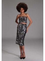 SWING Top w kolorze srebrnym rozmiar: 34. Szare topy damskie Swing, bez wzorów, bez kołnierzyka. Za 165.71 zł.