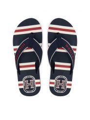 Tommy Hilfiger Japonki Stripes Beach Sandal FM0FM06003 Granatowy. Niebieskie klapki i japonki męskie Tommy Hilfiger, z materiału. Za 169.99 zł.