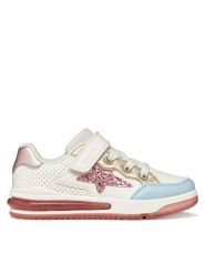 Geox Sneakersy J Sketlite Girl J65NWA 054AJ C1Z8W D Biały. Białe buty sportowe dziewczęce Geox, bez wzorów, ze skóry, bez zapięcia. Za 299.99 zł.