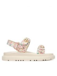 Aldo Sandały Gemima 14190497 Biały. Białe sandały damskie Aldo, bez wzorów, z materiału, bez obcasa, na płaskiej podeszwie. Za 459.99 zł.