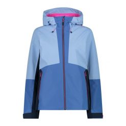 Kurtka przeciwdeszczowa z odpinanym kapturem damska CMP. Niebieskie kurtki damskie CMP, l, bez wzorów. Za 586.85 zł.