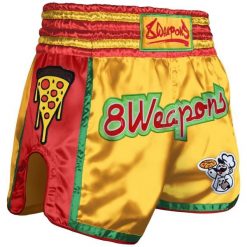 Spodenki do boksu tajskiego 8 Weapons Muay Pizza. Żółte szorty damskie 8 WEAPONS, z aplikacjami, sportowe. Za 348.90 zł.