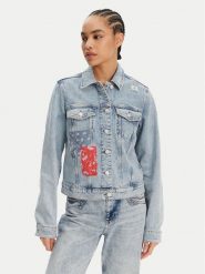 Tommy Jeans Kurtka jeansowa Classic DW0DW20116 Niebieski Regular Fit. Niebieskie kurtki damskie Tommy Jeans, l, bez wzorów, z bawełny, bez kaptura. W wyprzedaży za 399.99 zł.