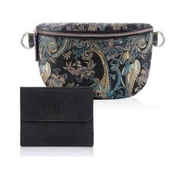Zestaw damski Paolo Peruzzi ZUP-61 saszetka i portfel czarny. Czarne portfele damskie Paolo Peruzzi, bez wzorów, ze skóry. Za 219.99 zł.