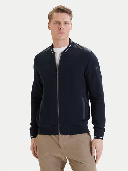 Bugatti Bluza 8750-15174E Granatowy Regular Fit. Niebieskie bluzy bez kaptura męskie Bugatti, m, z bawełny. Za 679.99 zł.