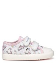 Geox Sneakersy B Gisli B451MB 000AN C0406 M Biały. Białe buty sportowe dziewczęce Geox, bez wzorów, z materiału, bez zapięcia. Za 199.99 zł.