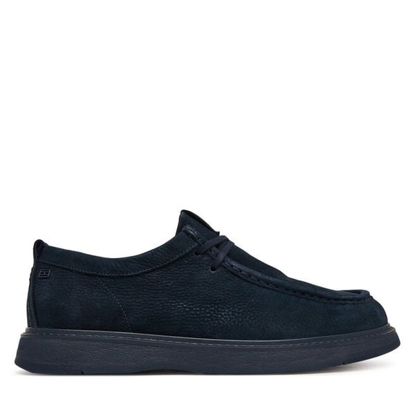Półbuty Tommy Hilfiger. Niebieskie półbuty męskie Tommy Hilfiger, z nubiku, bez zapięcia. Za 649.99 zł.