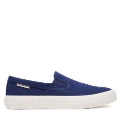 Tenisówki Tommy Jeans. Niebieskie trampki i tenisówki męskie Tommy Jeans, bez wzorów, z jeansu, bez zapięcia. Za 189.99 zł.