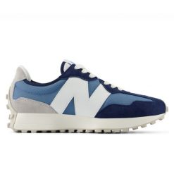 Buty sportowe męskie New Balance Nb 327 sneakersy zamszowe niebieskie (U327CJ). Niebieskie buty sportowe na co dzień męskie ze skóry, bez zapięcia. Za 676.54 zł.