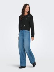 JDY Kardigan "Faye" w kolorze antracytowym rozmiar: M. Czarne kardigany damskie JDY, m, z aplikacjami. Za 128.25 zł.