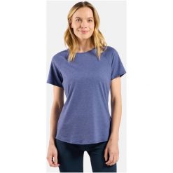 T-shirt Odlo damski do biegania ESSENTIAL 365. Fioletowe t-shirty damskie Odlo, xs, bez wzorów, z elastanu, bez kołnierzyka. Za 199.99 zł.