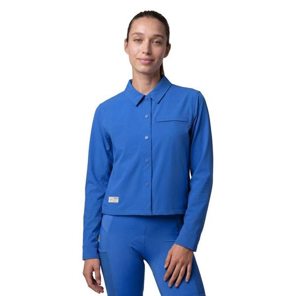 Damska letnia wierzchnia koszula kolarska gravel Kolarstwo Siroko Emberly-W Blue. Niebieskie koszule damskie SIROKO, na lato, xs, bez wzorów, z materiału, bez kołnierzyka, bez ramiączek. Za 308.00 zł.