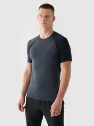 4F Koszulka do biegania szybkoschnąca męska - czarna XXL. Czarne t-shirty sportowe męskie 4f, m, z dzianiny, bez ramiączek, do biegania. W wyprzedaży za 59.99 zł.