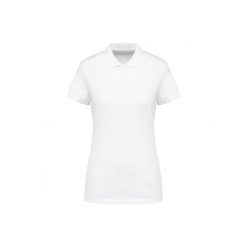 Koszulka polo z suprima dla kobiet Kariban Premium. Białe bluzki damskie KARIBAN, bez wzorów, z bawełny, bez kołnierzyka, bez ramiączek. Za 144.00 zł.