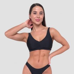 Góra od bikini damska pływanie regulowana czarna. Czarne bikini damskie GYMBEAM, bez wzorów. Za 105.90 zł.
