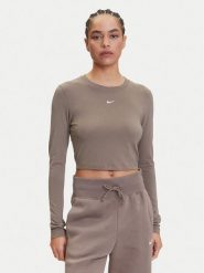 Nike Bluzka Chill Knit HF5322 Brązowy Regular Fit. Brązowe bluzki damskie Nike, l, bez wzorów, z bawełny, bez ramiączek. Za 169.99 zł.