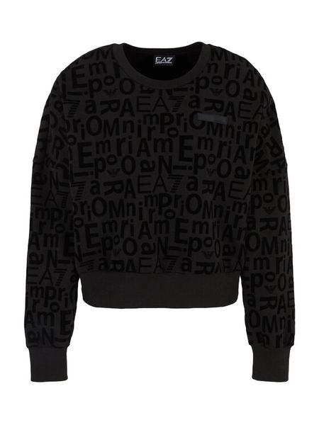 EA7 Emporio Armani Bluza 7W000002 AF10195 UC001 Czarny Relaxed Fit. Czarne bluzy bez kaptura damskie EA7 Emporio Armani, xxl, z bawełny. Za 409.99 zł.