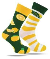 Skarpetki Bawełniane - Tematyczne - Asymetryczne, Cytrynowe. Żółte skarpetki męskie His Story, bez wzorów, z bawełny. Za 29.99 zł.
