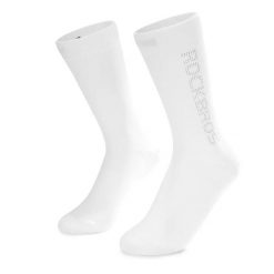 Skarpety rowerowe odblaskowe unisex antybakteryjne. Białe skarpetki damskie ROCKBROS, bez wzorów, z dzianiny. Za 43.60 zł.