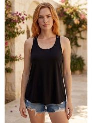 SOULSHAE Top w kolorze czarnym rozmiar: S/M. Czarne topy damskie SOULSHAE, m, bez wzorów, z wiskozy, bez kołnierzyka. Za 86.95 zł.