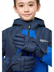 Jack Wolfskin Rękawiczki funkcyjne "Easy Entry" w kolorze granatowym rozmiar: 140. Niebieskie rękawiczki dziecięce Jack Wolfskin, ze skóry, bez ramiączek. Za 153.34 zł.