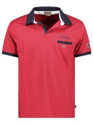 Geographical Norway Koszulka polo "Kingdom" w kolorze czerwonym rozmiar: XL. Czerwone koszulki polo męskie Geographical Norway, xl, bez wzorów, z bawełny, bez ramiączek. Za 96.60 zł.