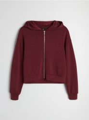 Rozpinana bluza z kapturem z domieszką wiskozy soft touch - pomarańczowy. Brązowe bluzy z kapturem damskie Sinsay, l, z wiskozy. Za 49.99 zł.