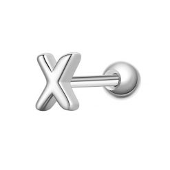 Glanzstücke München Piercing Litera X ze srebra próby 925 w kolorze srebrnym Kolczyki 1 ct Damski. Szare kolczyki damskie Glanzstücke München, srebrne. Za 110.49 zł.