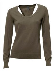 Heine Sweter w kolorze khaki rozmiar: 40. Brązowe swetry klasyczne damskie Heine, z bawełny, bez kołnierzyka. Za 65.85 zł.