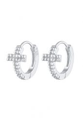 Elli Damskie kreole z krzyżykiem symbolem wiara religi w pozłacanym srebrze próby 925 Sterling Silver Kolczyki 1 ct. Szare kolczyki damskie Elli, pozłacane. Za 293.99 zł.