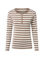 Brookshire koszulka z długim rękawem Kobiety Bawełna beżowy|biały, XL. Białe t-shirty damskie brookshire, xl, bez wzorów, z bawełny, bez kołnierzyka. Za 99.95 zł.