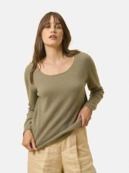 Just Cashmere Kaszmirowy sweter "Fiona" w kolorze khaki rozmiar: XXL. Brązowe swetry klasyczne damskie Just Cashmere, xxl, z kaszmiru, bez kołnierzyka. Za 347.99 zł.
