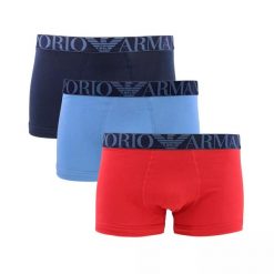 Boxers Mężczyzna EMPORIO ARMANI CONNECTED. Czerwone bokserki męskie EA7, bez wzorów, z bawełny. Za 216.00 zł.